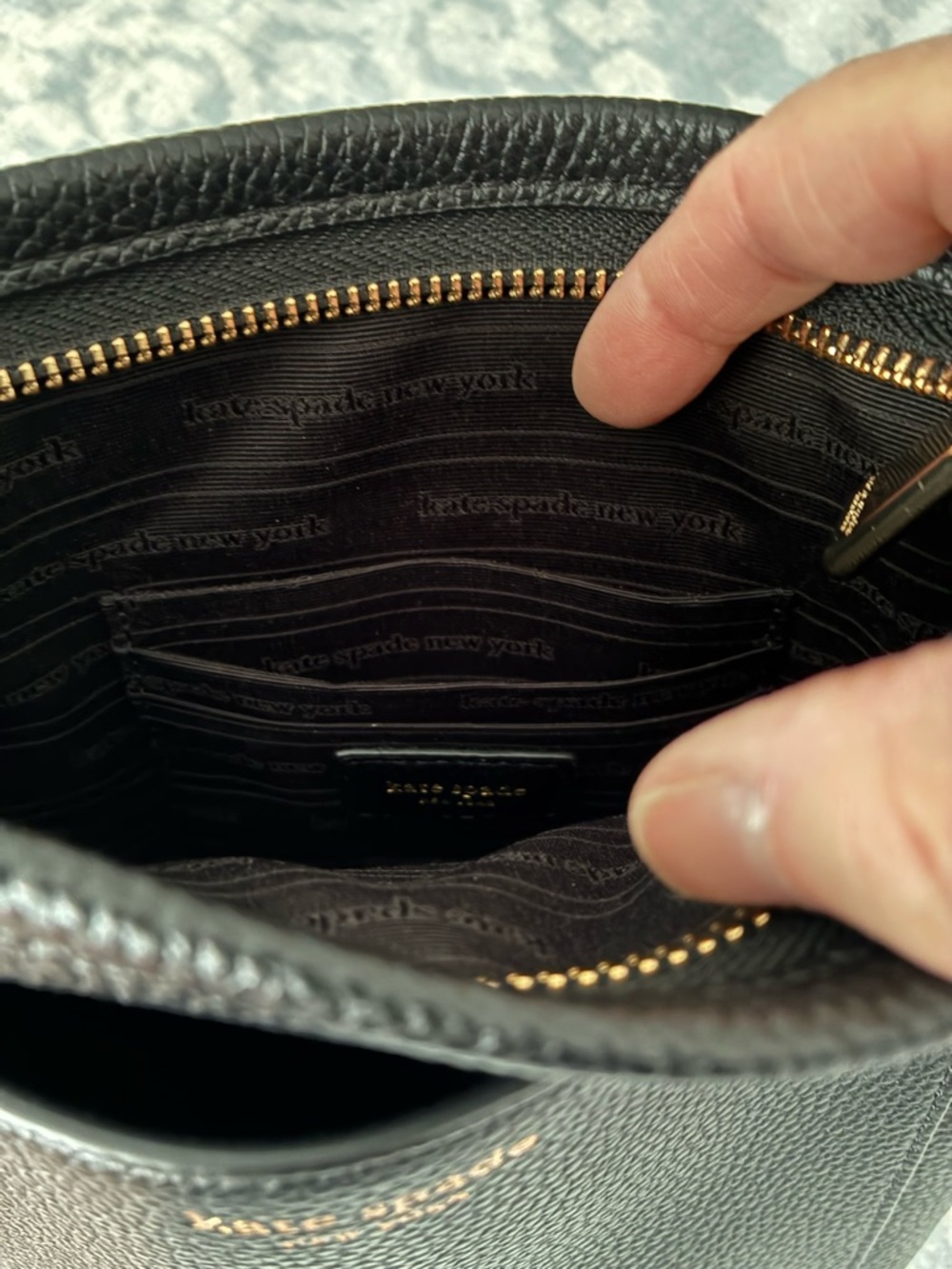 kate spade Black Pebbled Leather Crossbody Pocket Bag - Picture 4 of 5